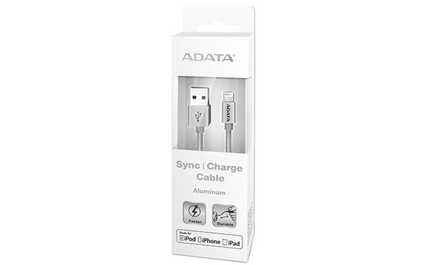 Adata Cable AMFIAL-100CMK-CSV USB A 2.0 Macho - Lightning Macho, 1 Metro, Plata SKU: AMFIAL-100CMK-CSV