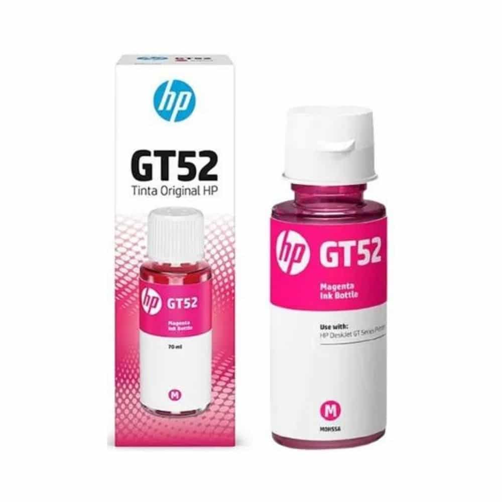 GT52 Magenta Original Botella de Tinta HP Smart Tank 514, 517, 616, 500, 515, 519, 530, 533, 615, 618, HP Deskjet 5810, 5820, HP Ink Tank 115, 318, 319, 410, 415, 416, 418, 419, 455, 457, 450, 315/  8,000Pag. 70ml SKU: M0H55AL