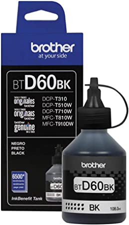 BTD60BK Negro Original Bote de Tinta Brother DCP-T310, T220, T510W, T520W, T710W, T720DW, T810W, T910W, T920DW, T4500DW, HL-T4000DW, DCPT420W 6,500 Pag. SKU: BTD60BK