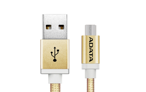 CABLE MICRO USB ADATA , 1 m, USB A ORO