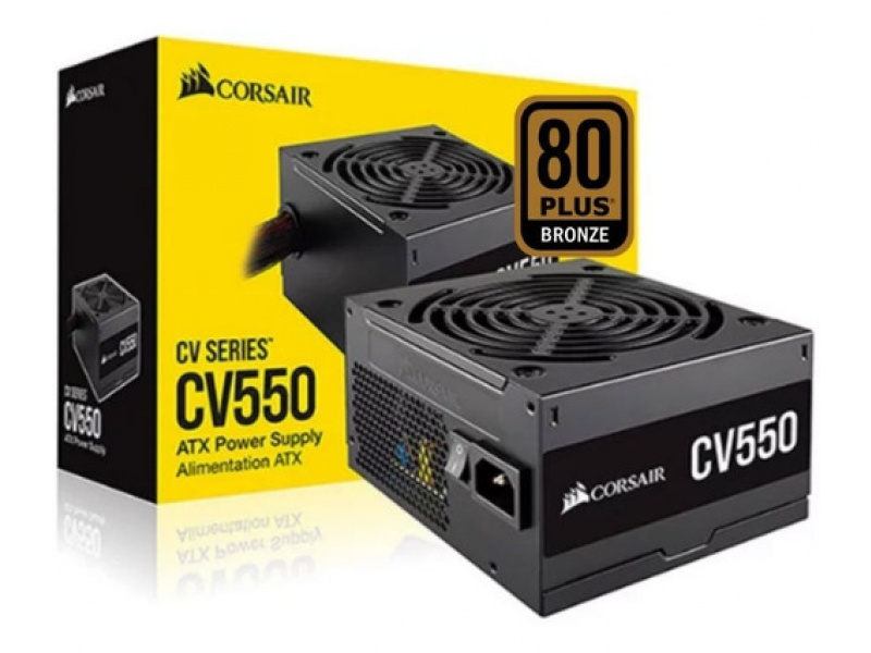 Fuente de Poder Corsair CV550 80 PLUS Bronze, ATX, 120mm, 550W SKU: CP-9020210-NA