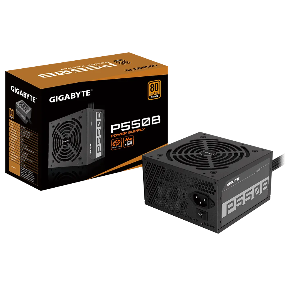 Fuente de Poder Gigabyte P550B 80 PLUS Bronze, 20+4 pin ATX, 120mm, 550W SKU: GP-P550B 6 SATAS