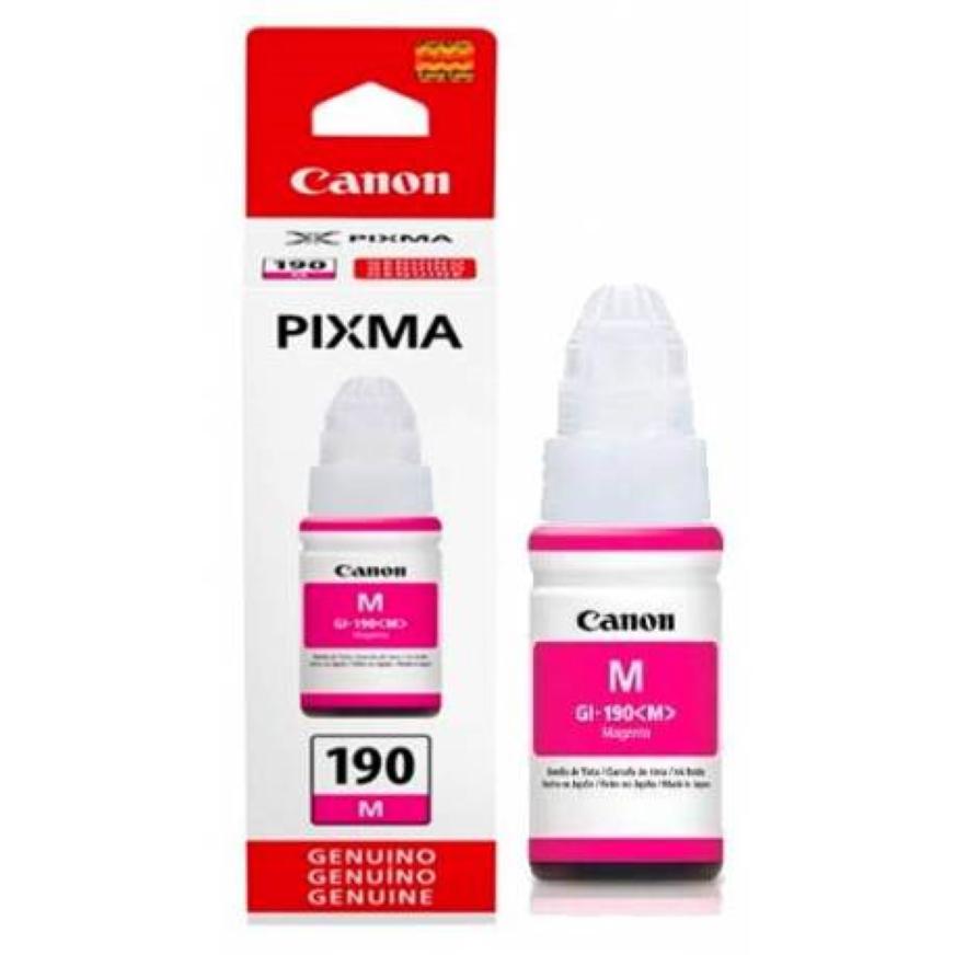 GI-190 Magenta Original Bote de Tinta GI190 Canon, G1100, G1110, G2100, G2110, G2111, G3100, G3110, G3111, G4100, G4110, G4111 70ml SKU: 0669C001AA