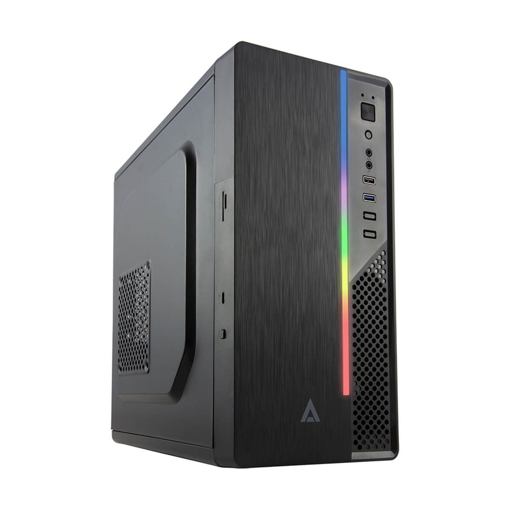 Gabinete Acteck Ultron X RGB, Micro Tower, micro ATX/Mini-ITX, USB 3.2, incluye Fuente de 500W, Negro SKU: AC-929547