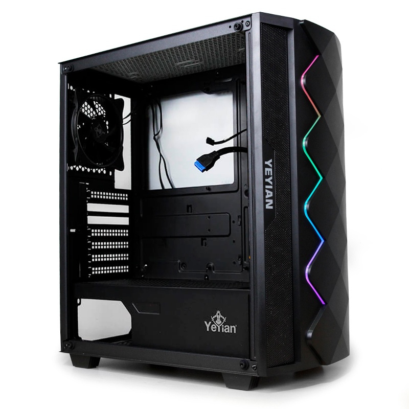 Gabinete Yeyian ABYSS 2500 con Ventana RGB, Midi-Tower, ATX/EATX/ITX/Micro ATX, USB 3.0, sin Fuente, Negro SKU: YGA-49701