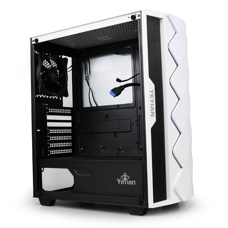 Gabinete Yeyian ABYSS 2500 con Ventana RGB, Midi-Tower, ATX/EATX/ITX/Micro ATX, USB 3.0, sin Fuente, Negro/Blanco SKU: YGA-49702