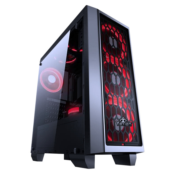 Gabinete Yeyian Blade 2101 con Ventana LED Rojo, Midi-Tower, ATX/Micro-ATX, USB 2.0/3.1, sin Fuente, Negro SKU: YNH-B2101