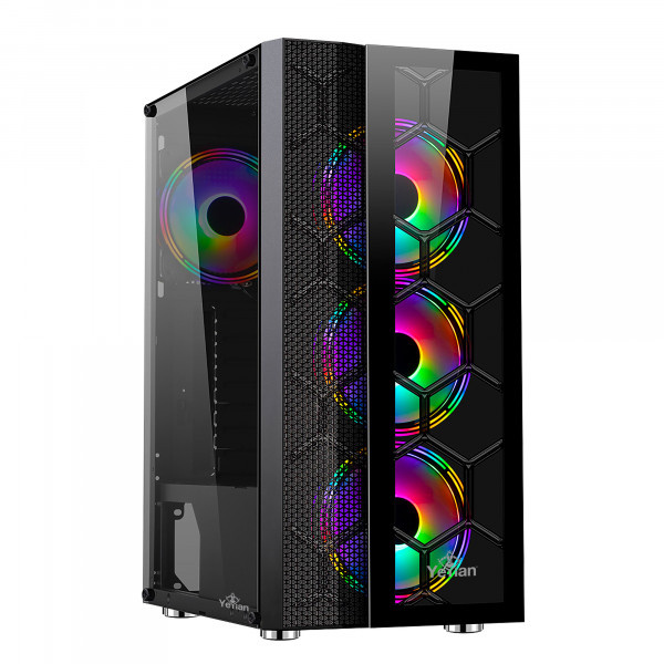 Gabinete Yeyian Rapture 2500, Midi Tower, ATX/Micro ATX/Mini-ATX, USB 2.0/3.0, sin Fuente, Negro SKU: YCH-7S3V-01BK