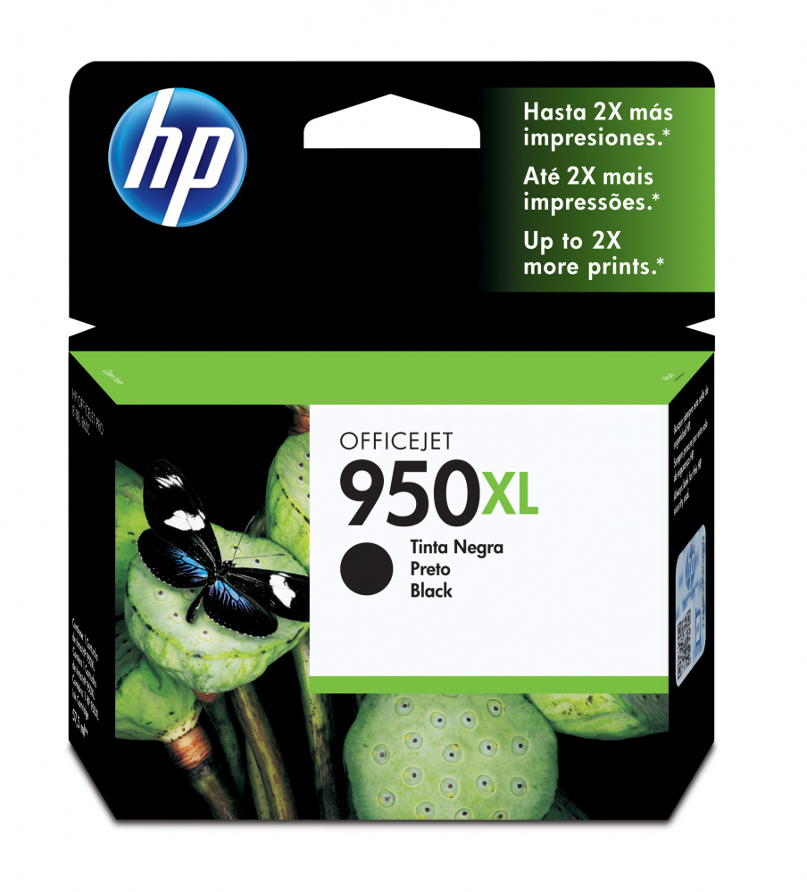 HP 950XL Negro Original Cartucho de Tinta HP950XL HP Officejet Pro 251DW/276DW/8100/8600/8610/8620 53ml SKU:  CN045AL