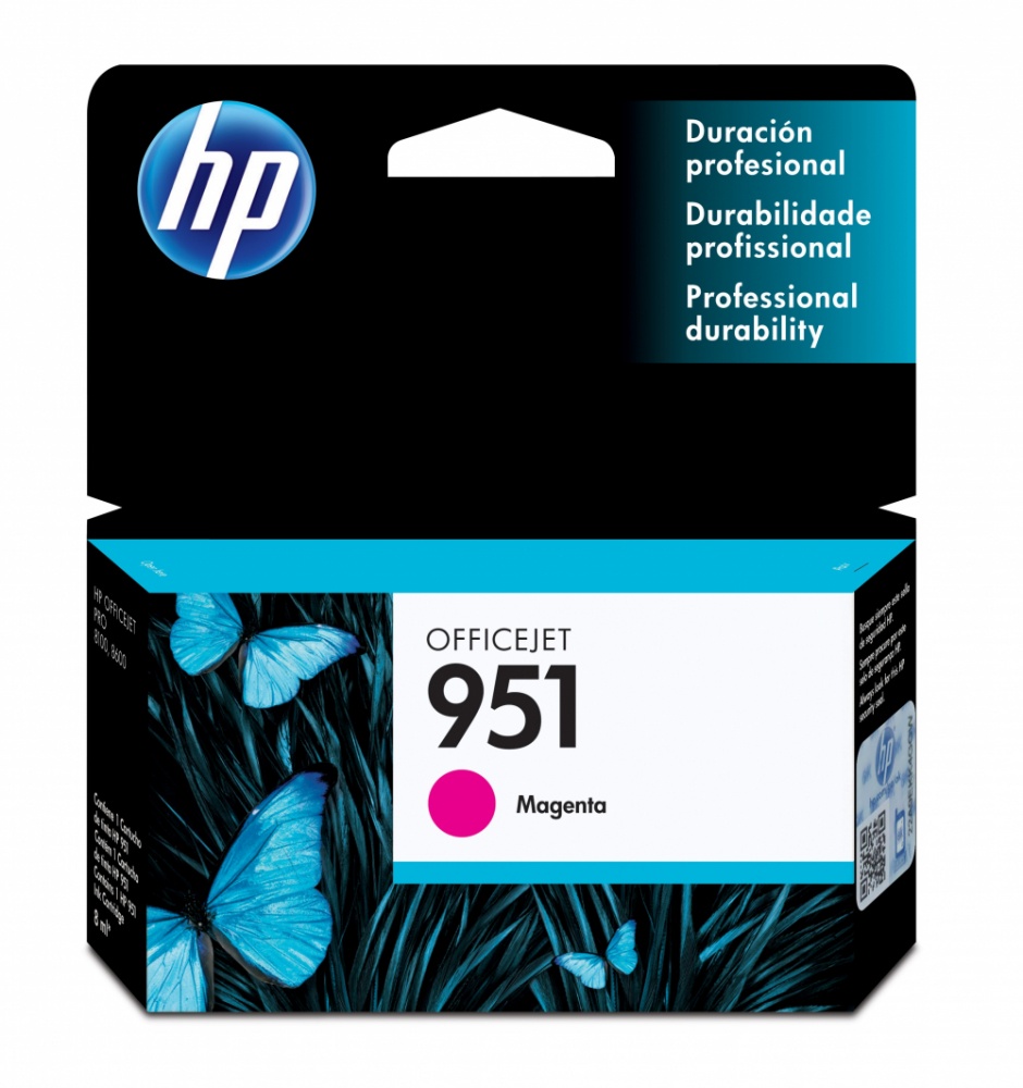 HP 951 Magenta Original Cartucho de Tinta HP951 HP Officejet Pro 251DW/276DW/8100/8600/8610/820 8ml SKU: CN051AL