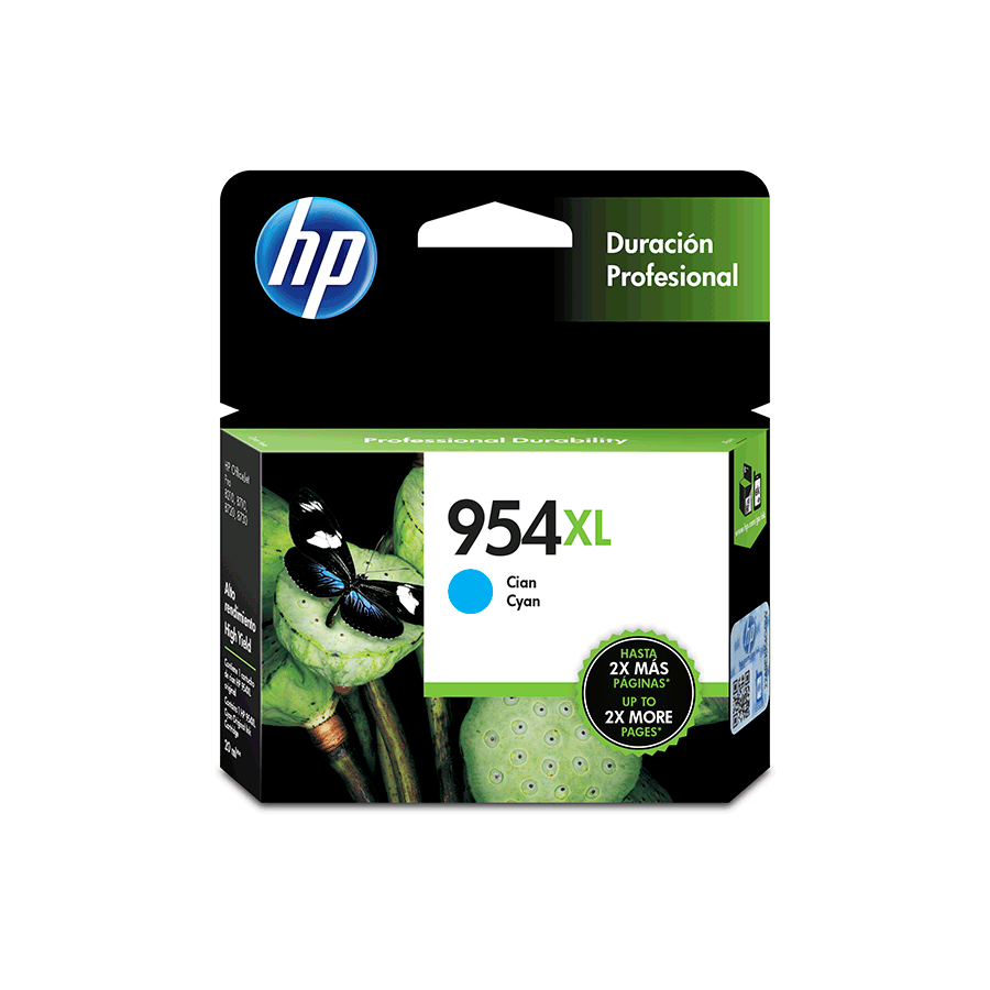 HP 954XL Cian Original Cartucho de Tinta HP954XL HP Officejet Pro 7720/7740/8210/8710/8720/8730 20ml. SKU: L0S62AL