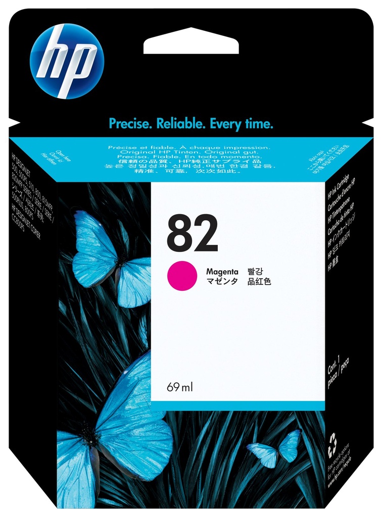 HP 82 Original Magenta Cartucho de Tinta HP82 DesignJet 800/800PS, DesignJet 815 MFP, DesignJet 820 MFP, HP DesignJet 500/500 Plus/500PS, HP DesignJet 120/50ps/20ps/10ps 69ml SKU: C4912A