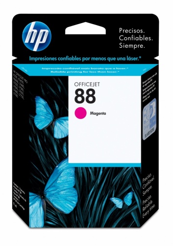 HP 88 Magenta Original Cartucho de Tinta HP88 Officejet Pro K550/K5400/K8600/L7480/L7550/L7580/L7590/L7650/L7680/L7750/L7780 1000Pag. 9ml. SKU: C9387AL