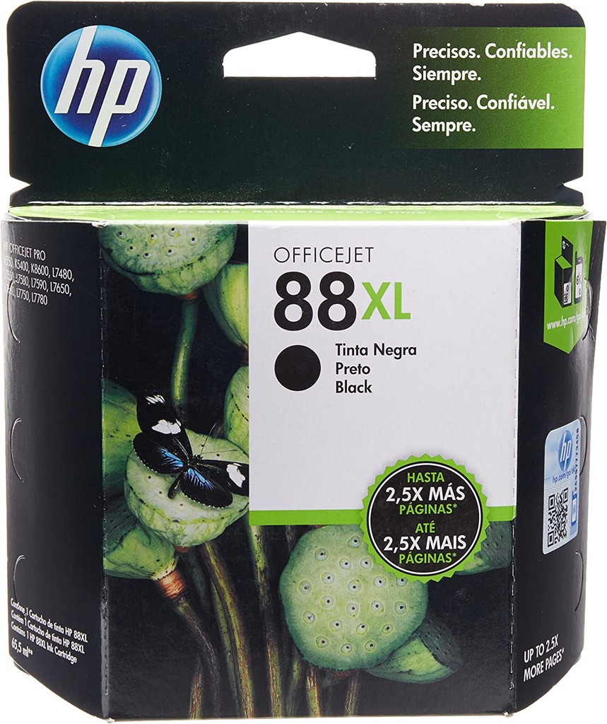 HP 88XL Negro Original Cartucho de Tinta HP88XL HP Officejet Pro K550/K5400/K8600/L7480/L7550/L7580/L7590/L7650/L7680/L7750/L7780 65.5ml. SKU: C9396AL