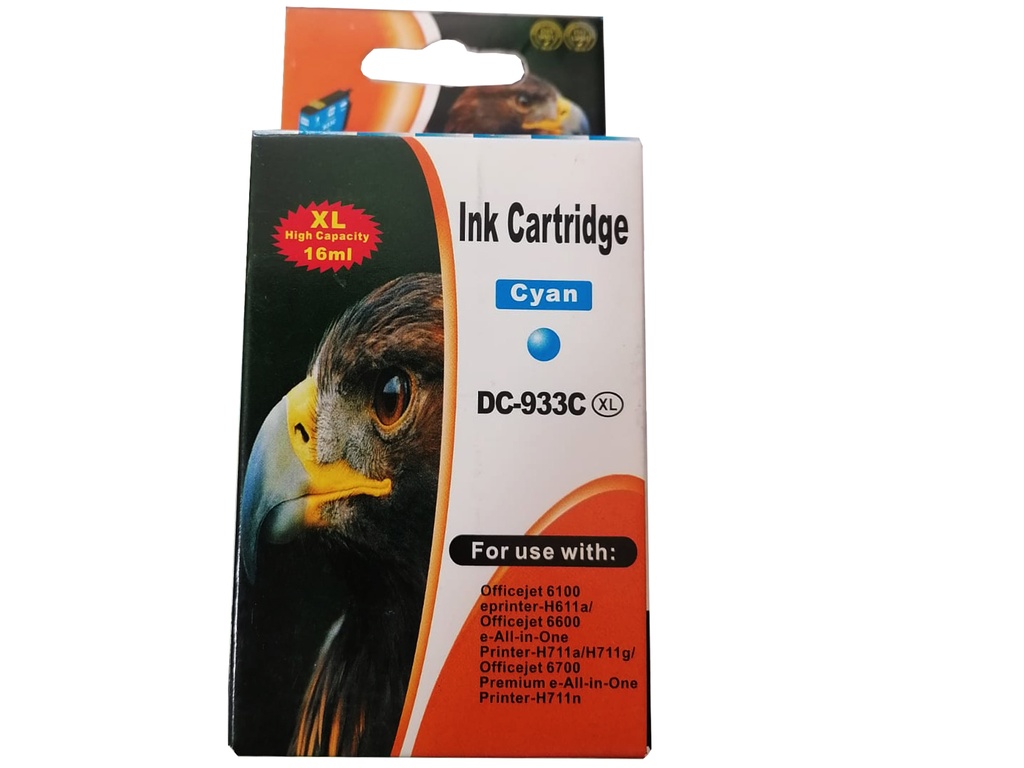 HP 933XL Cian Compatible Cartucho de Tinta HP933XL HP OfficeJet 6100, 6600 series, HP OfficeJet Pro 6700, 7110, 7510, 7610, 7612 7000 Series 825Pag. 8.5ml. SKU: CN054ALCOM