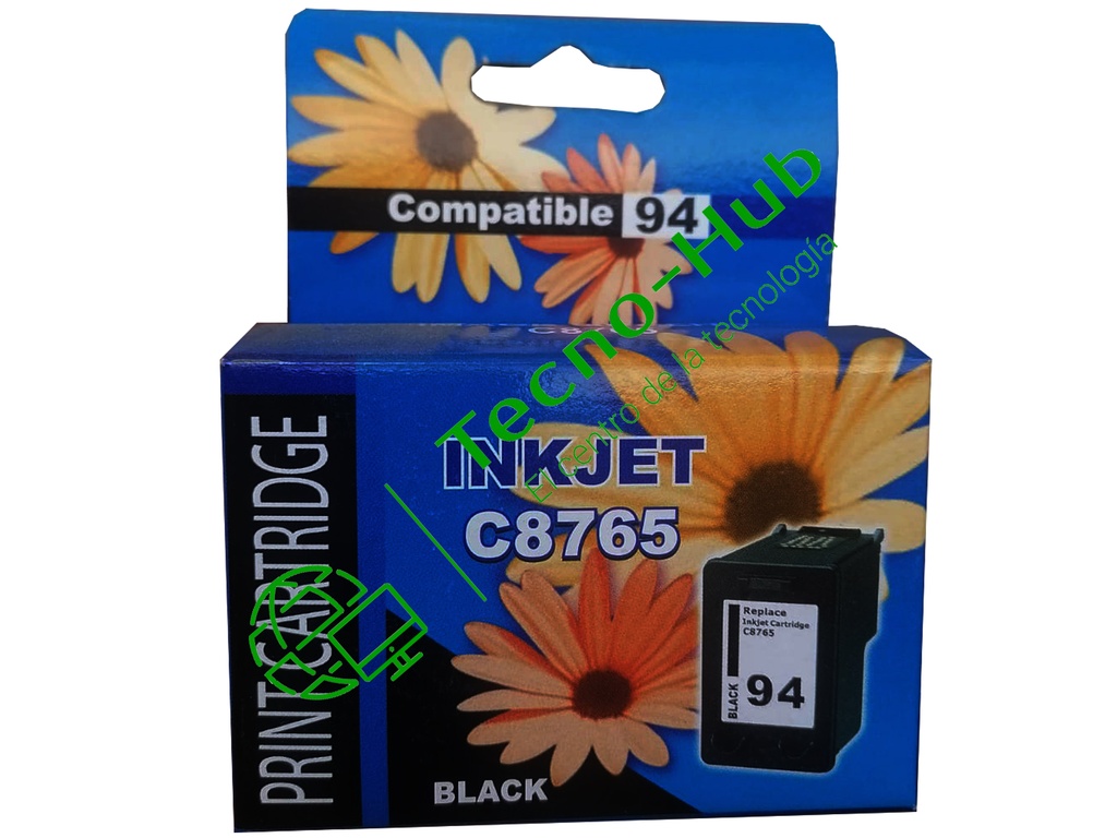 HP 94 Negro Compatible Cartucho de Tinta HP94 HP Photosmart 460/5740 /6520/6540/6620//6830/6840/9800 OFFICEJET H470/100/150/6200/6210/7210/7310/7410 PHOTOSMART B8350/2610/2710/7850/8150/8450/1600/1610/2350/2355 480Pag. 12ml. SKU: C8765WLG