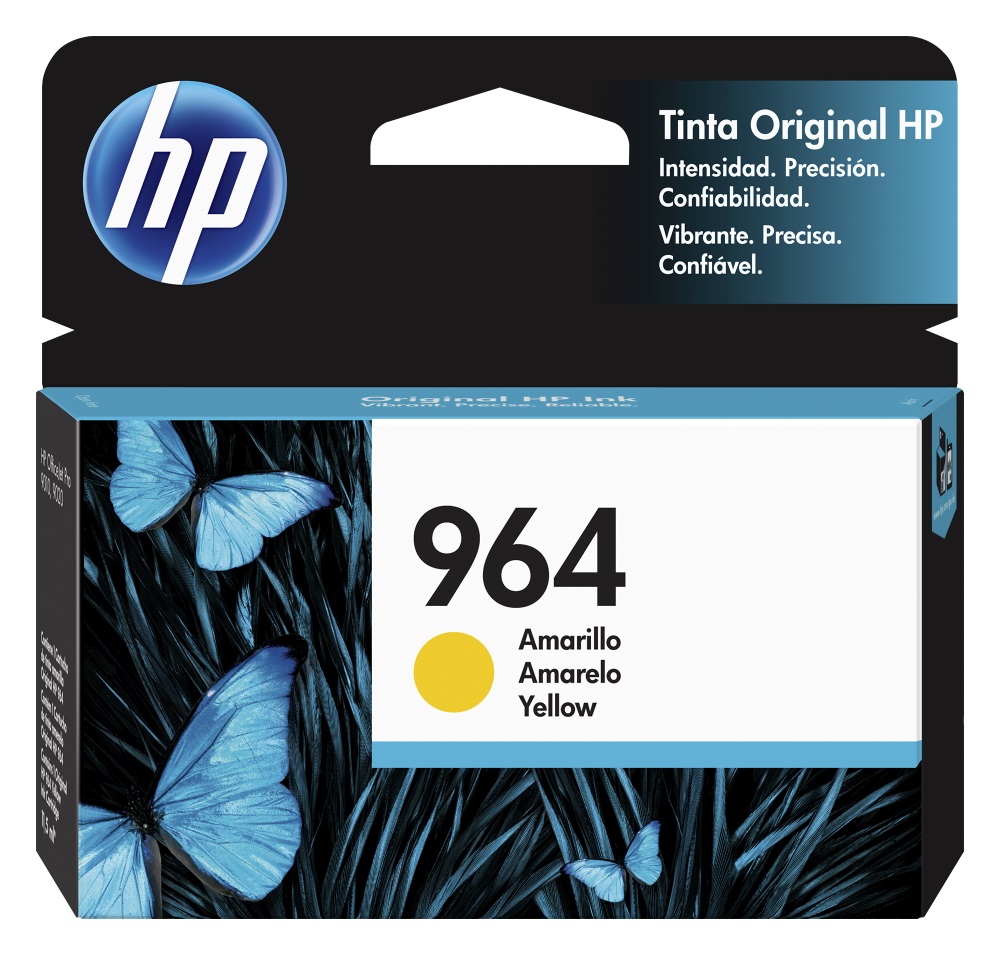 HP 964 Amarillo Original Cartucho de Tinta HP964 HP Officejet Pro  9010, 9020 11.5ml SKU: 3JA52AL