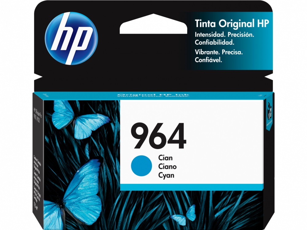 HP 964 Cian Original Cartucho de Tinta HP964 HP Officejet Pro  9010, 9020 11.5ml SKU: 3JA50AL