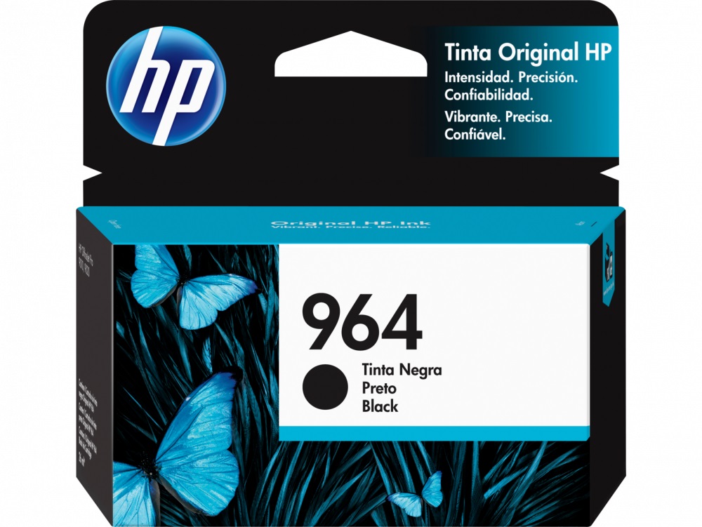 HP 964 Negro Original Cartucho de Tinta HP964 HP Officejet Pro  9010, 9020 26ml SKU: 3JA53AL