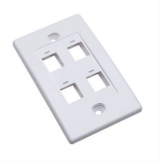 Intellinet Tapa para Caja (Faceplate) 163316, Montaje al Ras, 4 Salidas, Blanco SKU: 163316