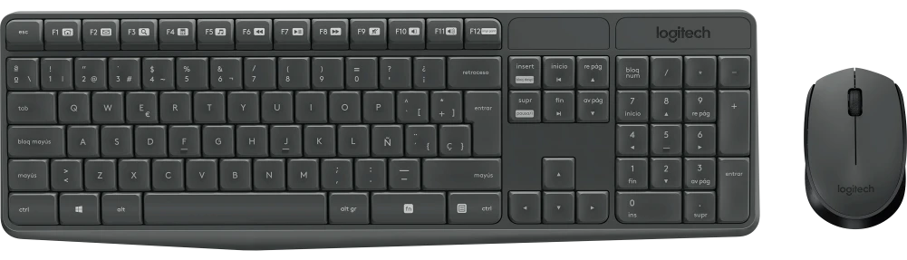 Kit de Teclado y Mouse Logitech MK235, Inalámbrico, USB, Negro (Español) KB-597 SKU: 920-007901