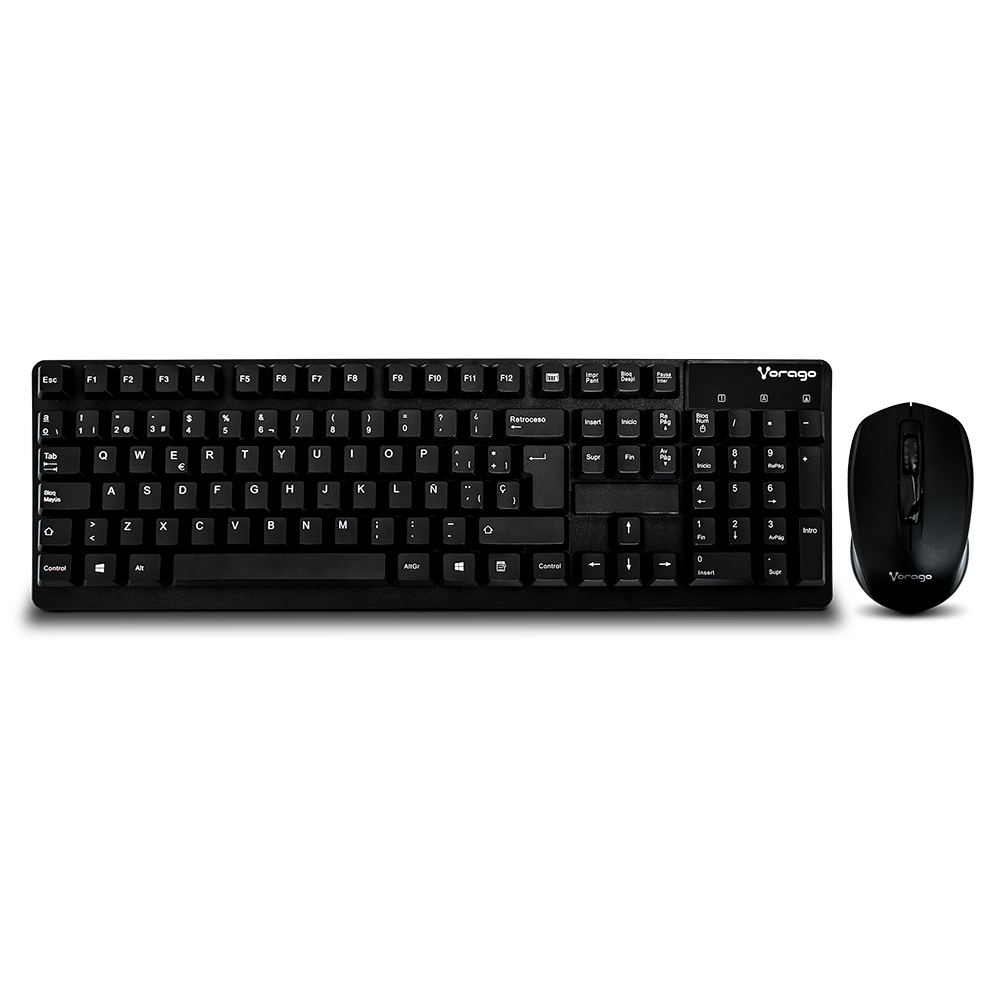 Kit de Teclado y Mouse Vorago KM-106, Alámbrico, USB, Negro (Español) SKU: KM-106