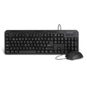 Kit de Teclado y Mouse Vorago KM-107, Alámbrico, USB, Negro (Español) SKU: KM-107