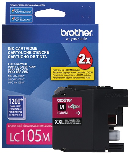 LC105M XXL Magenta Original Cartucho de Tinta Brother LC-105M MFC-J4410DW, MFC-J4510DW, MFC-J4610DW, MFC-J6720DW MFC-J6920DW 1,200 Pag. SKU: SKU: LC105M