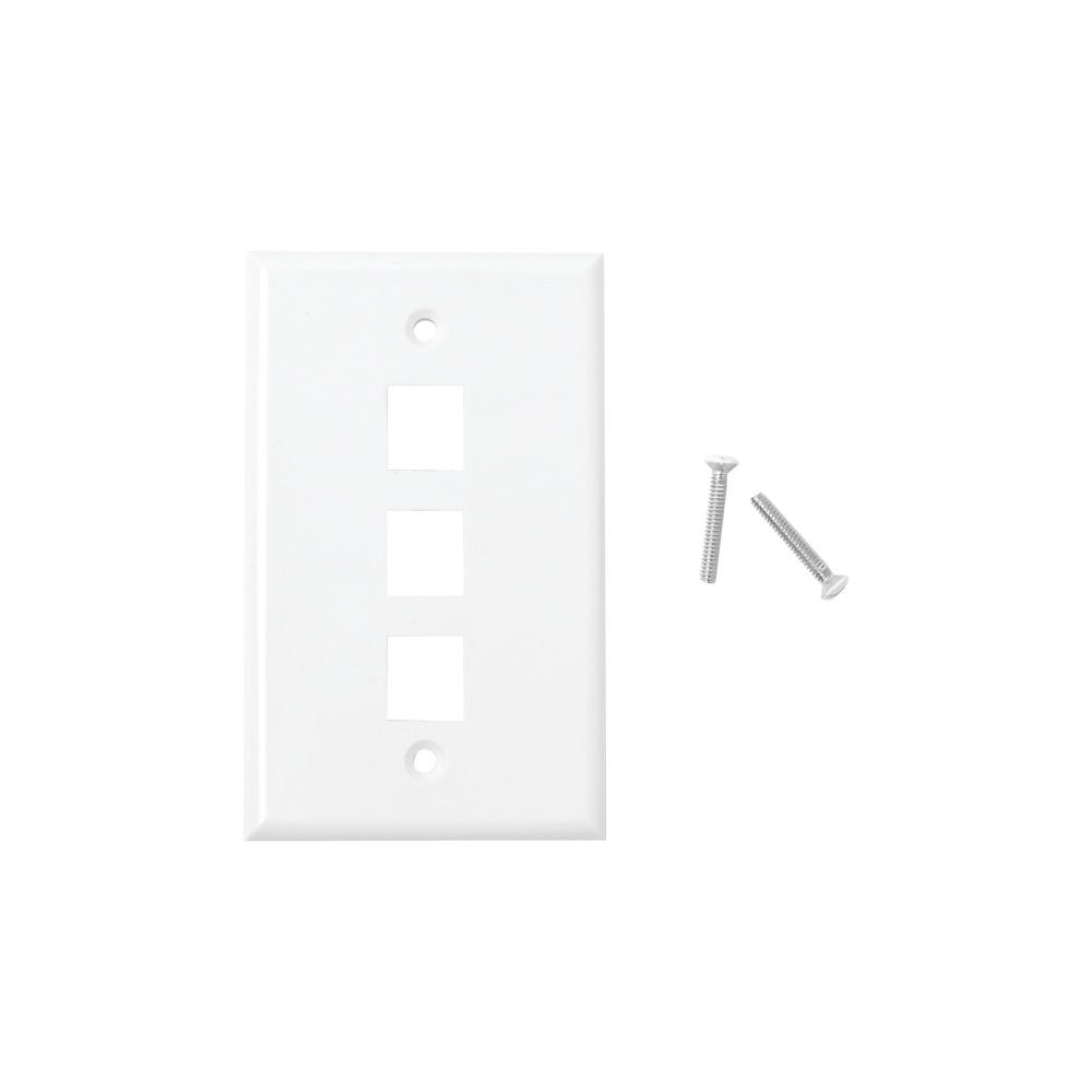 LinkedPRO Placa de Pared RJ-45, 3 Puertos, Blanco SKU: LP-FP-18