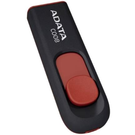 Memoria USB Adata C008, 32GB, USB 2.0, Negro/Rojo RAM-2069 SKU: AC008-32G-RKD