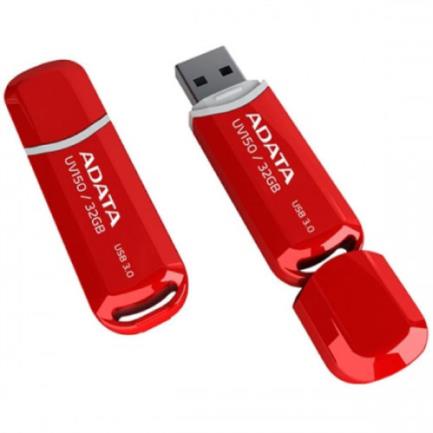 Memoria USB Adata DashDrive UV150, 32GB, USB 3.0, Rojo SKU: AUV150-32G-RRD