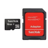 Memoria Flash SanDisk, 16GB microSDHC Clase 4, con Adaptador SKU: SDSDQM-016G-B35A