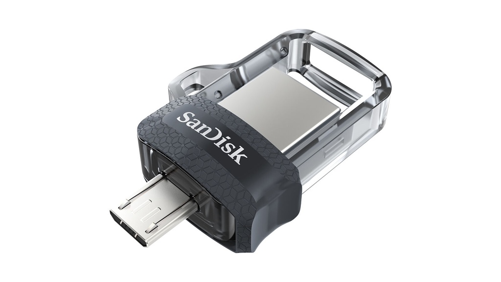 Memoria USB SanDisk Ultra Dual Drive M3.0, 16GB, USB 3.0, Lectura 150MB/s, Gris SKU: SDDD3-016G-G46