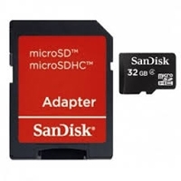 Memoria Flash SanDisk SDSDQM-032G-B35A, 32GB microSDHC Clase 4, con Adaptador SKU: SDSDQM-032G-B35A