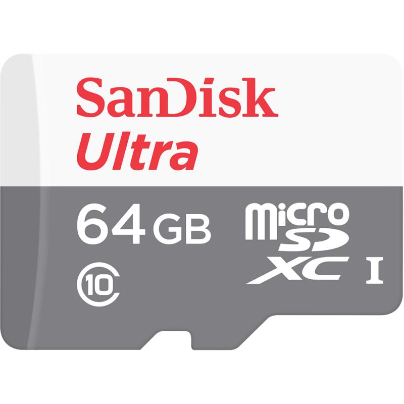 Memoria Flash SanDisk Ultra, 64GB MicroSDXC UHS-I Clase 10, con Adaptador SKU: SDSQUNS-064G-GN3MA