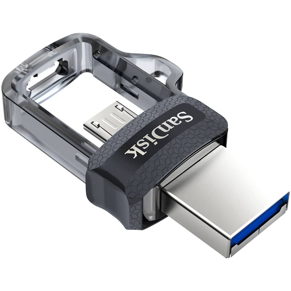 Memoria USB SanDisk Ultra Dual Drive M3.0, 64GB, USB 3.0, Lectura 150MB/s, Gris SKU: SDDD3-064G-G46