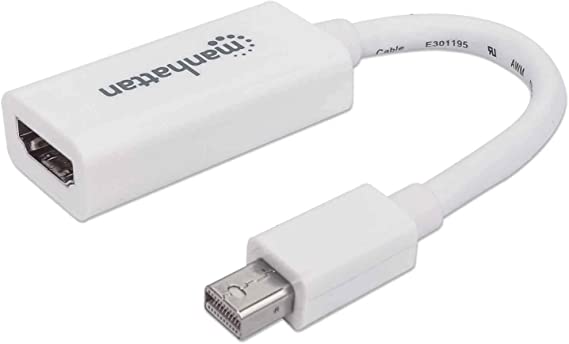 Manhattan Adaptador Mini Displayport 1.1 Macho - HDMI Hembra, 1080p, 60Hz, 15cm, Blanco SKU: 322461