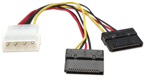 Manhattan Cable 2x SATA 15-pin Macho - Molex (4-pin) Macho, 15cm SKU: 349369