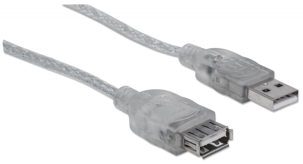 Manhattan Cable Extensión de Alta Velocidad USB 2.0, USB A Macho - USB A Hembra, 4.5 Metros, Plateado SKU: 340502