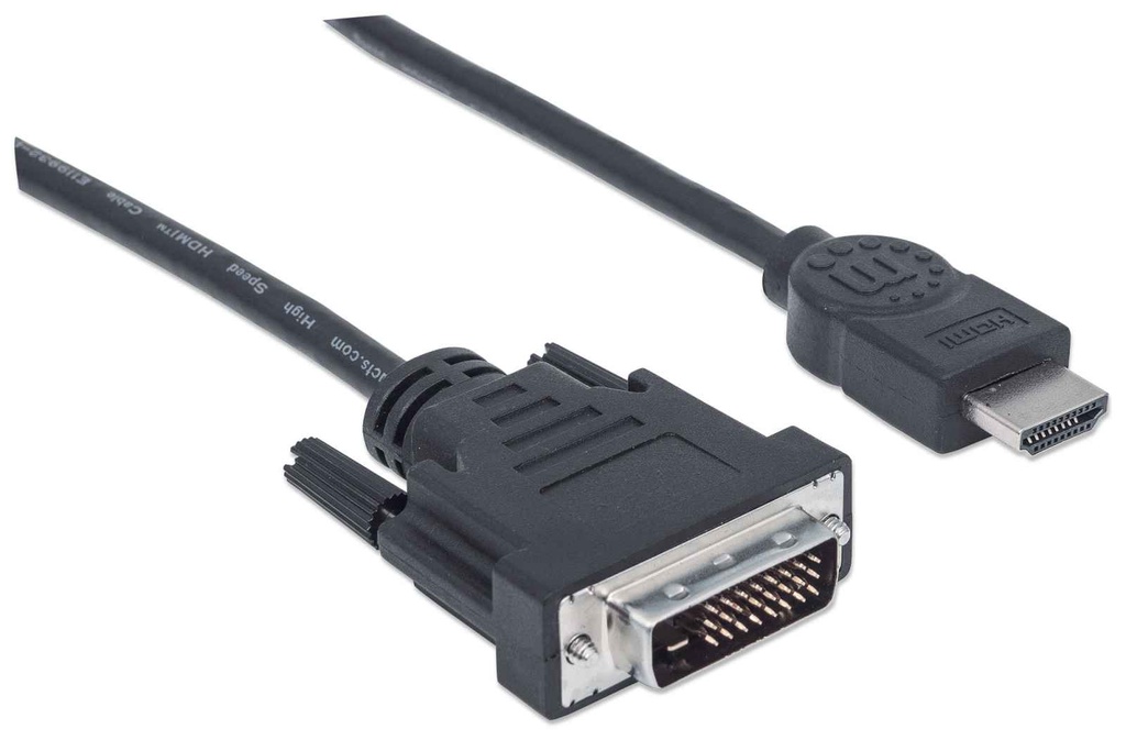 Manhattan Cable HDMI Macho - DVI-D 24+1 Macho, 1080p, 60Hz, 1.8 Metros, Negro SKU: 372503