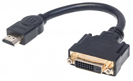 Manhattan Cable HDMI Macho - DVI-D Hembra, 20cm, Negro SKU: 354592