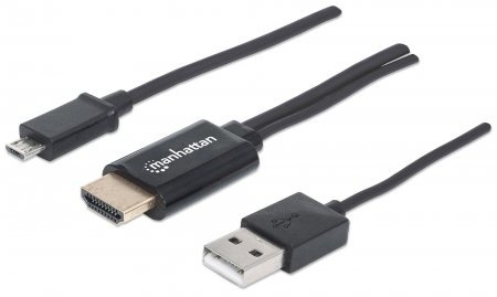 Manhattan Cable Micro USB 5-pin - HDMI, con USB A para Alimentación, Negro SKU: 151498