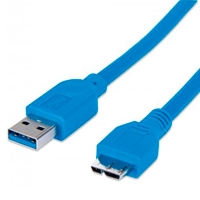 Manhattan Cable USB A Macho - Micro USB B Macho, 2 Metros, Azul SKU: 325424