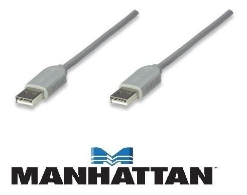 Manhattan Cable USB A Macho - USB A Macho, 1.8 Metros, Gris SKU: 317887