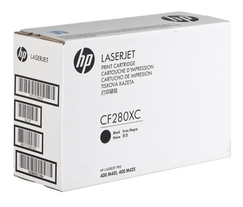 CF280XC Original Toner HP 80X HP LaserJet Pro 400, M401, M425 6,900 Páginas SKU: CF280XC