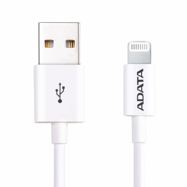 Cable USB A Lightning Adata iPhone Apple Blanco 1 Metro AMFIPL-1M-CWH