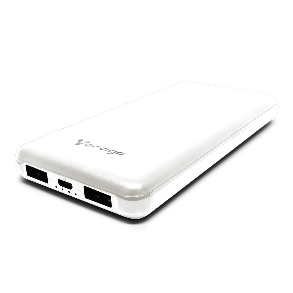 Cargador Portátil Vorago Power Bank PB-401, 10.000mAh, Blanco SKU: PB-401-WH