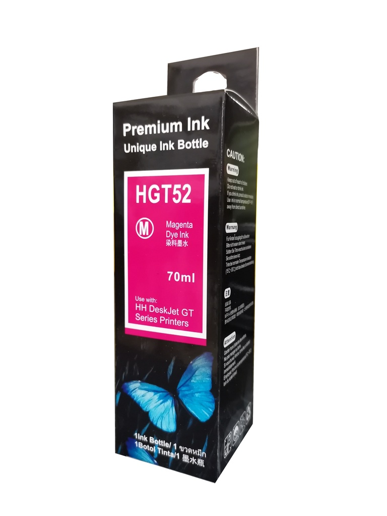 GT52 Magenta Compatible Botella de Tinta HP Smart Tank 514, 517, 616, 500, 515, 519, 530, 533, 615, 618, HP Deskjet 5810, 5820, HP Ink Tank 115, 318, 319, 410, 415, 416, 418, 419, 455, 457, 450, 315/ 8,000Pag. 70ml. SKU: M0H55ALCOM