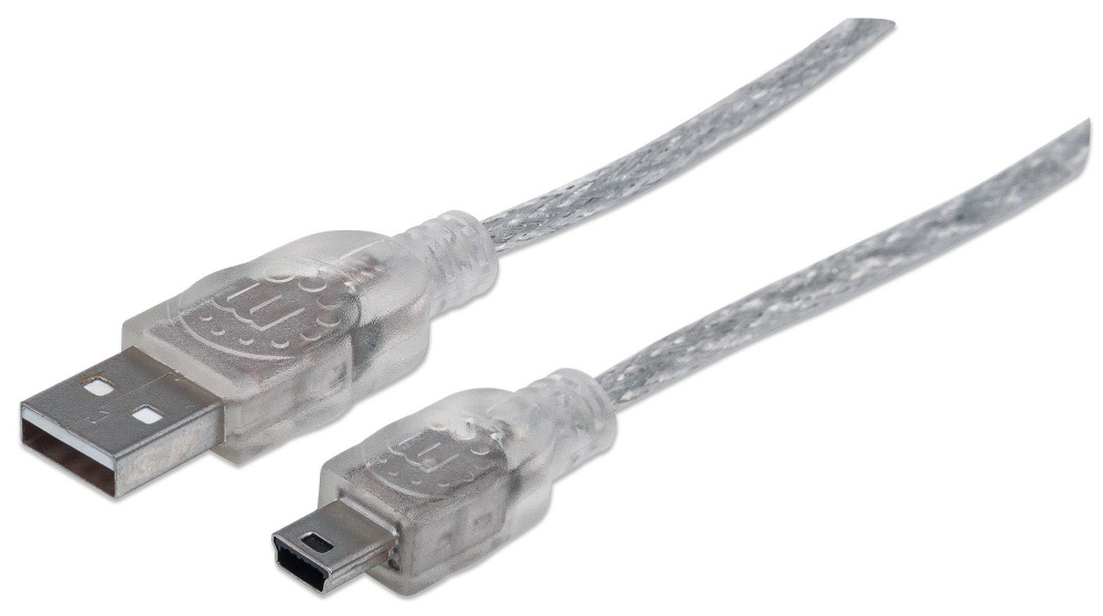 Manhattan Cable USB Macho- USB Mini Macho, 1.8 metros, Transparente SKU: 333412