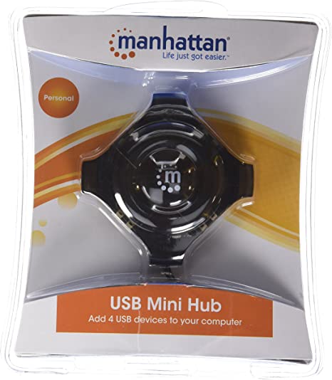 Manhattan Hub USB 1.1 de 4 Puertos, 12 Mbit/s, Negro/Transparente SKU: 162272